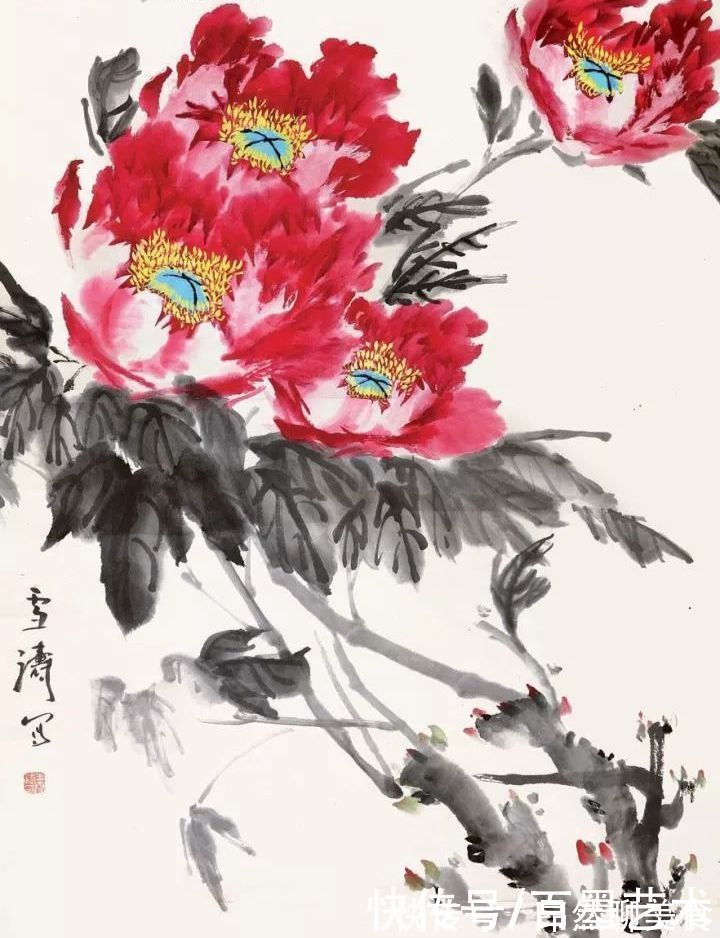 小写意@唯有牡丹真国色!小写意牡丹画150幅,美醉了