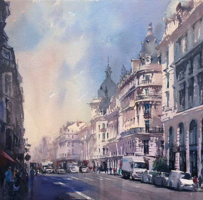 弗拉迪斯拉夫!印象水彩/美国当代艺术家弗拉迪斯拉夫水彩作品