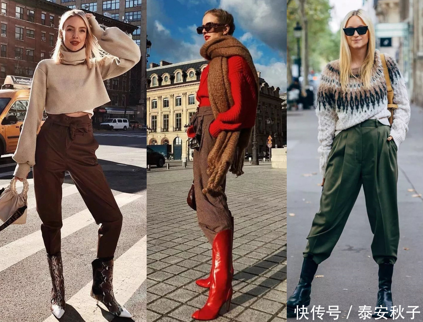 女人|不追求甜美!深冬超火“毛衣+奶奶裤”穿搭:演绎帅气的大女人风