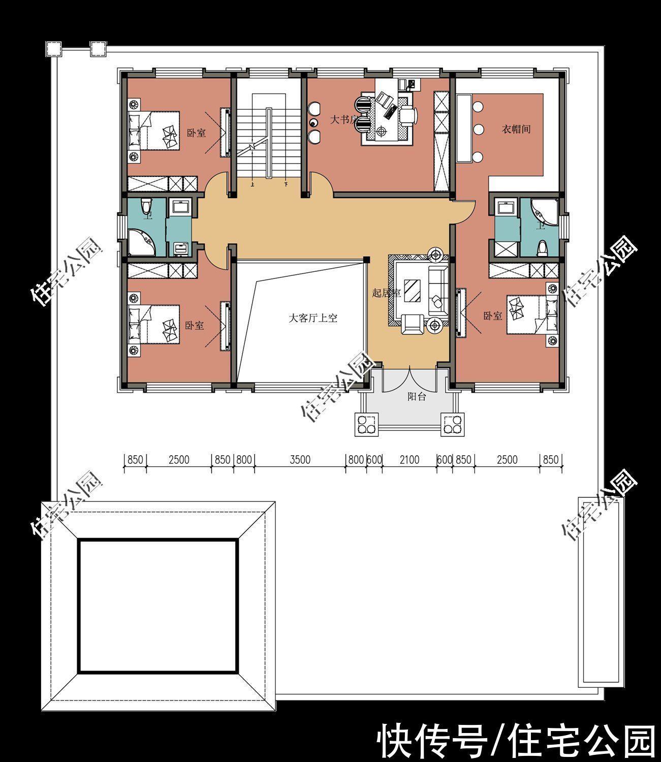 户型|15套挑空客厅户型,专为农村老百姓设计,2021年这样建房面子十足