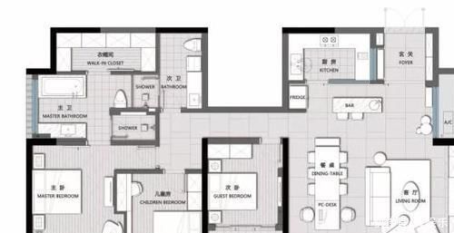 衣帽间|买“对称式”户型,坚持沙发不靠墙,全屋多间房,这么装实用!