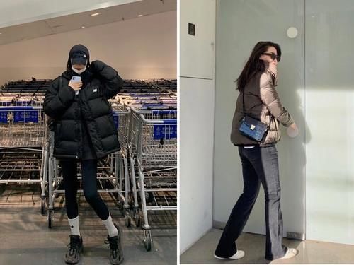除了优雅潇洒的大衣以外， 羽绒服也是不少姐妹们的御寒必备 ！