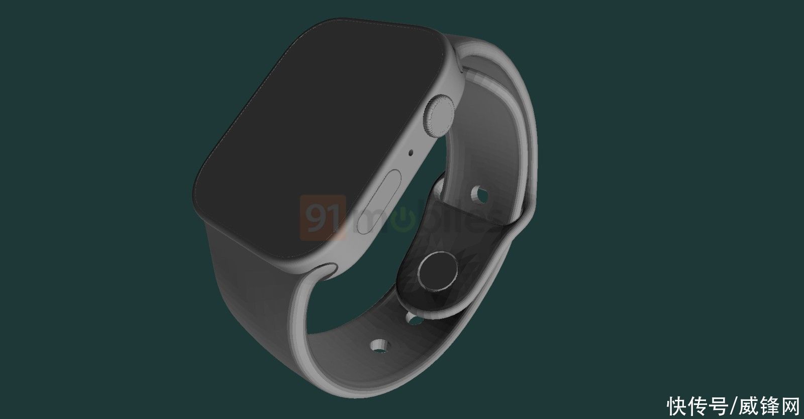 ipApple Watch Series 7 CAD渲染图曝光：扁平方正屏幕设计