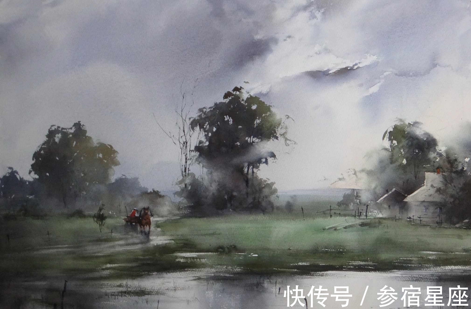 艺术学院$瑰丽唯美,神奇美妙的自然风光——水彩大师伊利亚笔下的水色交融