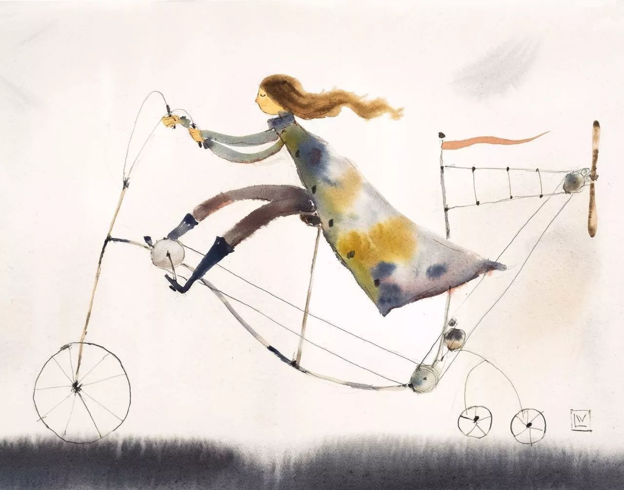 治愈插画$治愈插画:童年,像一个流丽繁复的梦