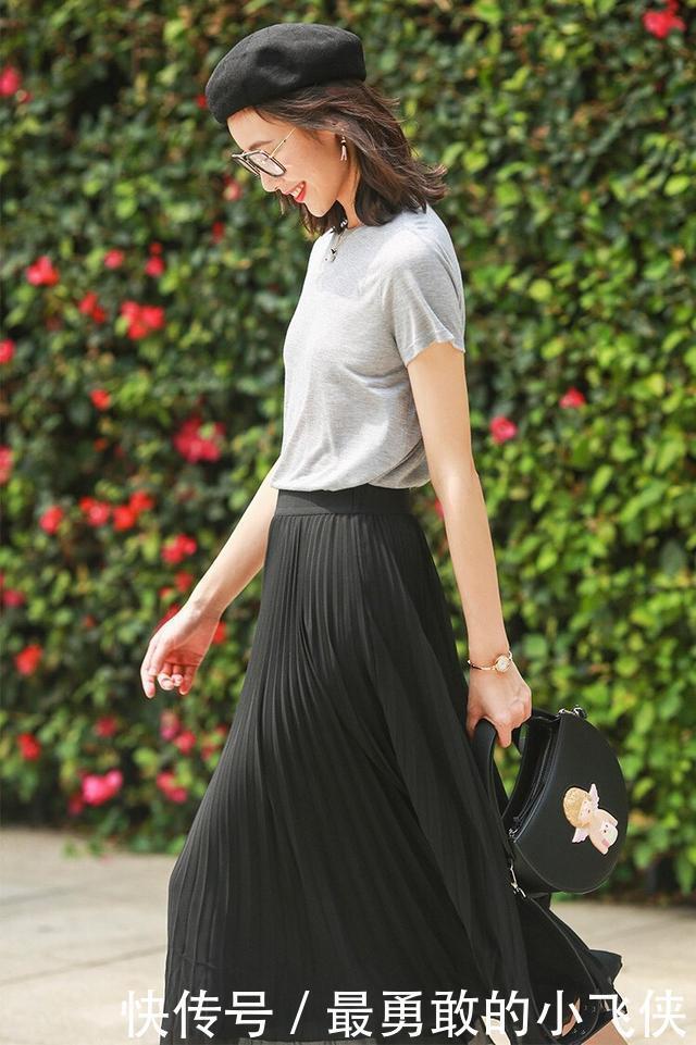 真正精致的女人，穿t恤很少配牛仔裤，这样穿才高级，优雅又气质