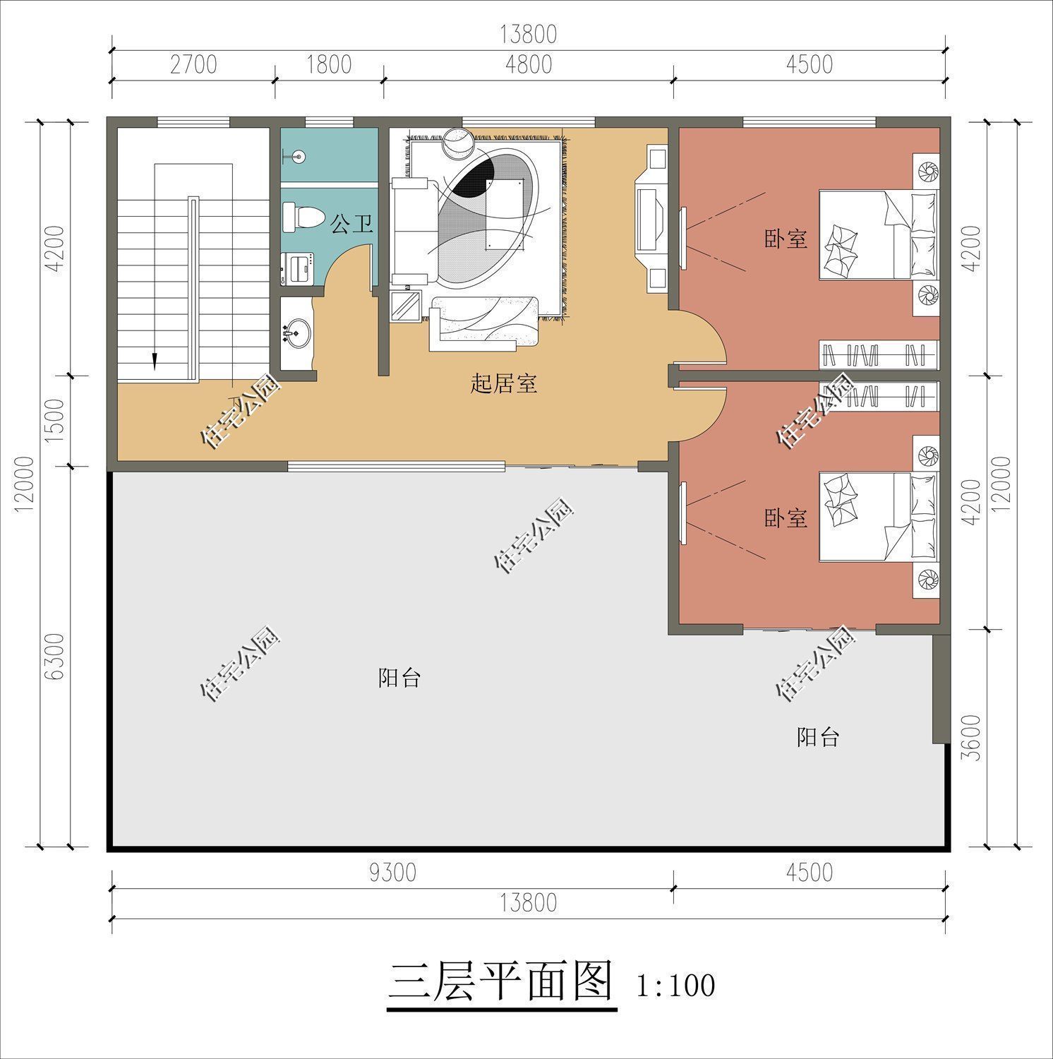 平面|分享10套带落地窗的别墅图,农村房子这么建,谁还稀罕去城里?