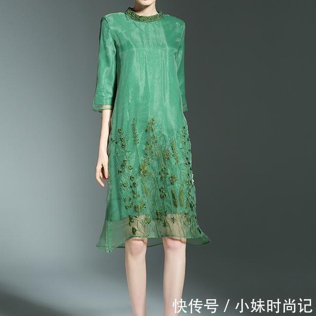 泡泡袖 中长袖连衣裙,30-40岁成熟女性的最爱,穿出端庄典雅好气质