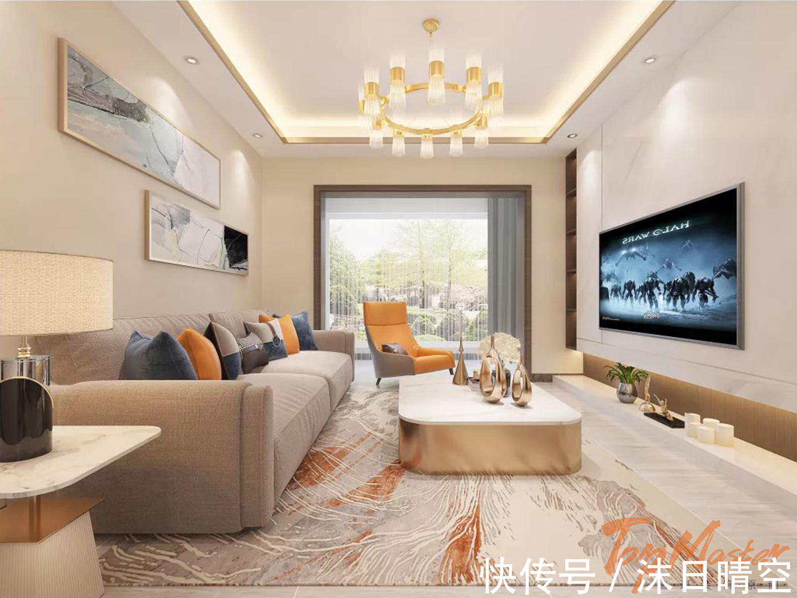 效果图|【鲁班装饰】北大资源颐和1898 122㎡现代轻奢风格,高贵与雅致