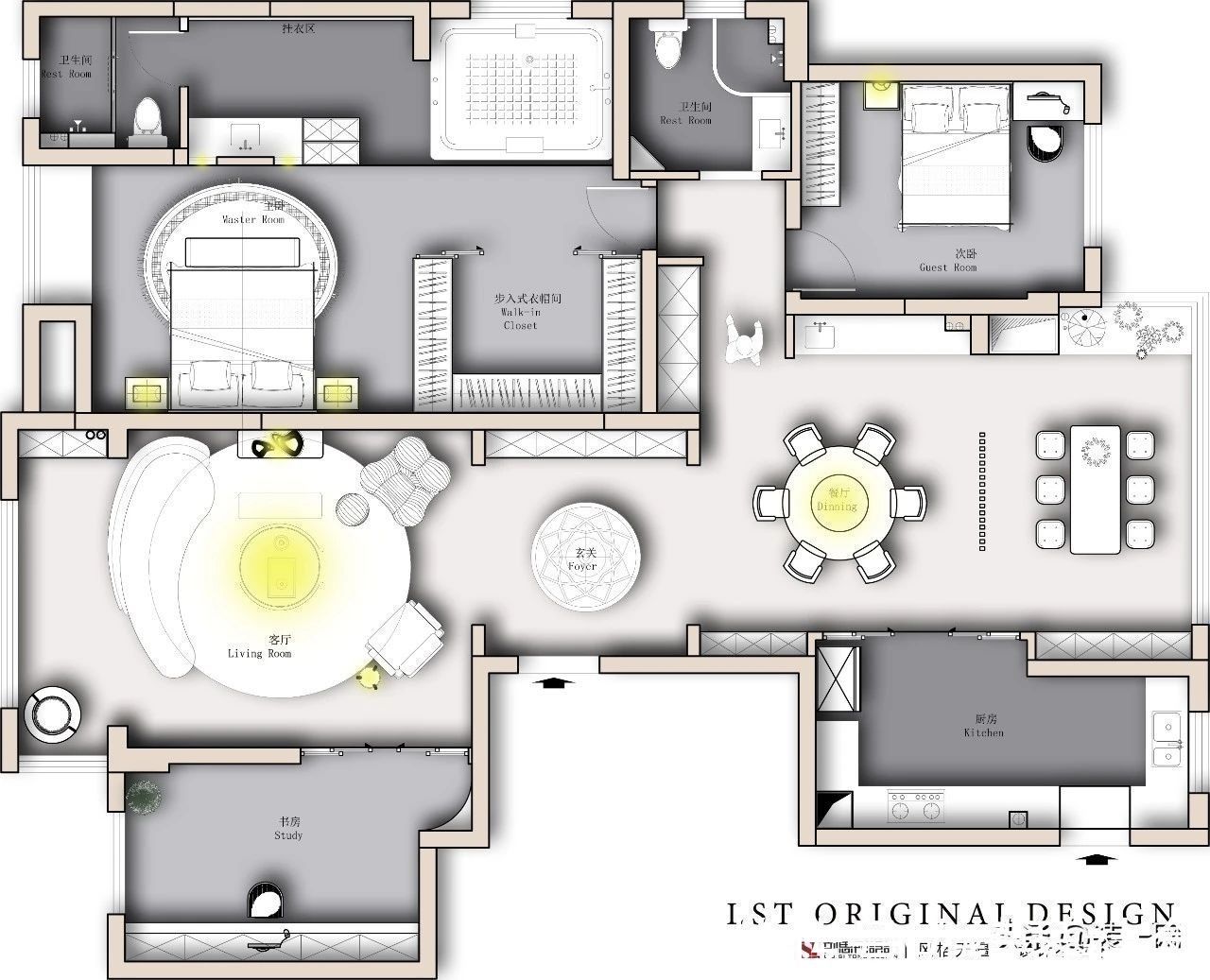 分区|刘思彤设计原创分享 御水澜湾197平户型深度解析