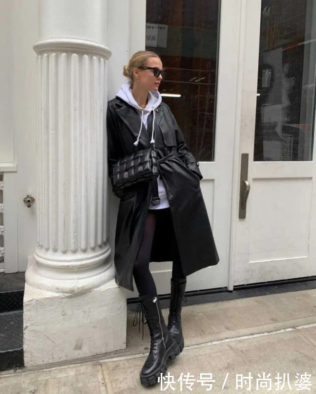 卫衣套装+大衣保暖又流行！可连维密超模上身也臃肿，怎么破？