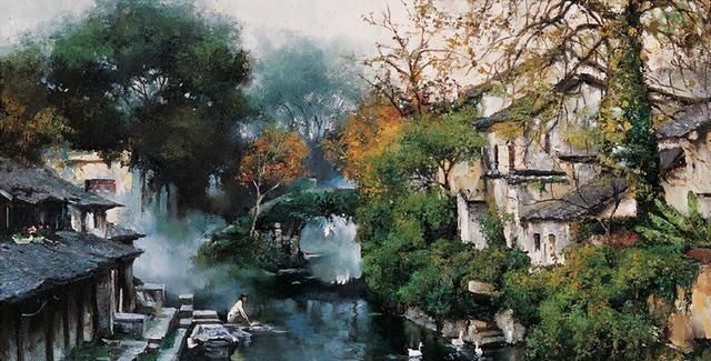 欣赏者#乡村美景油画:如诗如画的独特风格,别有一番家乡的韵味