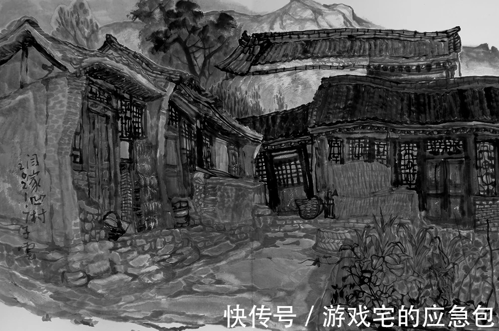 山水画#山水画|周鹤龄的水墨画有自己独特的笔墨语言