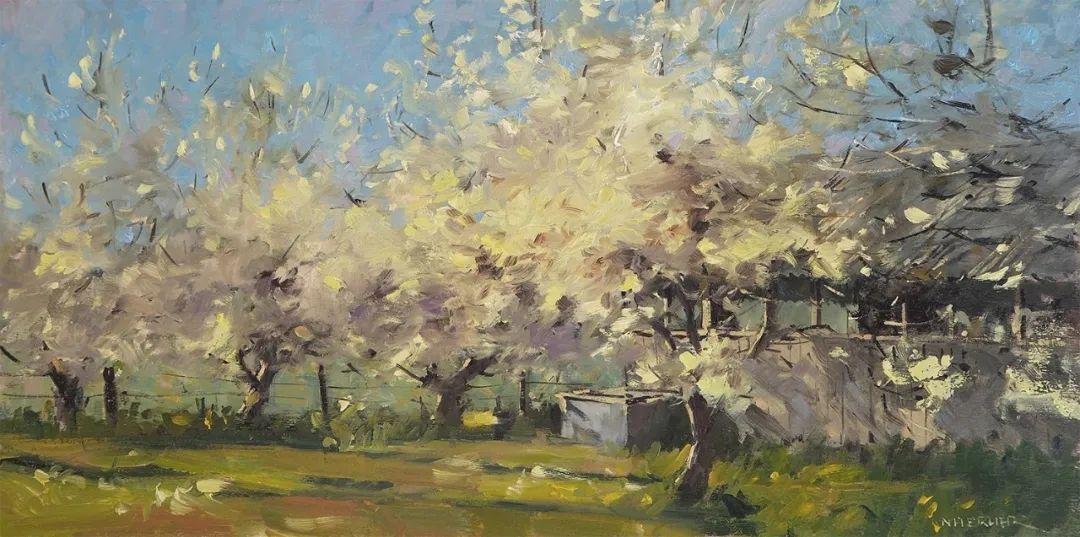 田园风光画@他用画笔,勾勒出一幅幅唯美动人的田园风光画