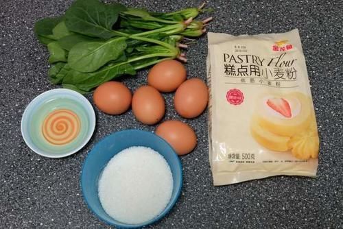 白砂糖|5颗鸡蛋，一把菠菜，就可以吃到又嫩又润的戚风蛋糕，总吃也不够