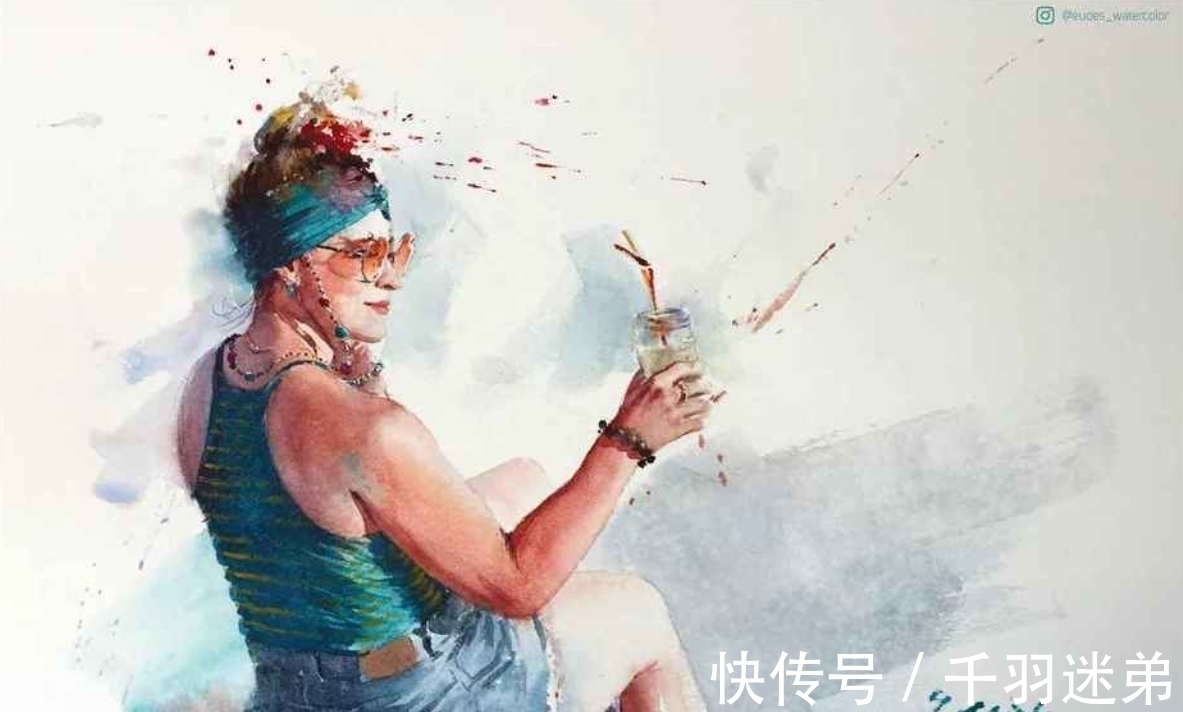 人物画!震撼,让人由衷赞叹的水彩技艺——尤德斯五彩斑斓的光色世界