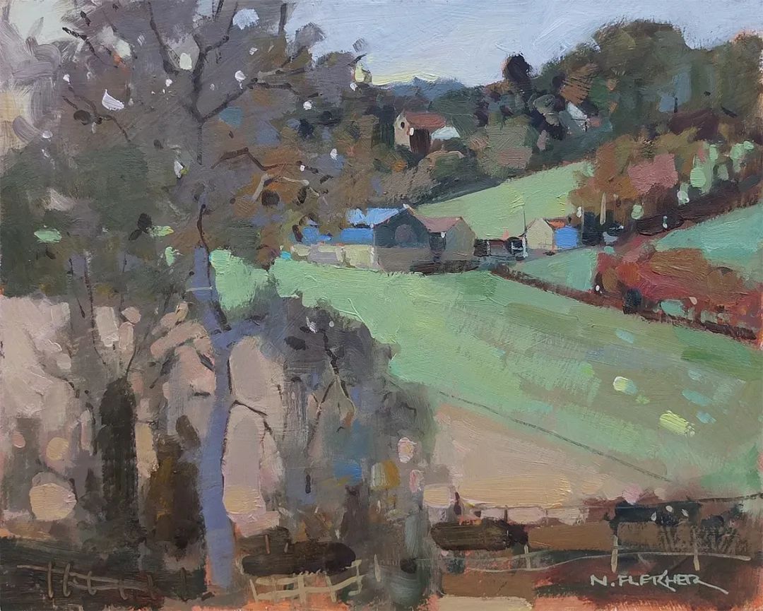 田园风光画@他用画笔,勾勒出一幅幅唯美动人的田园风光画