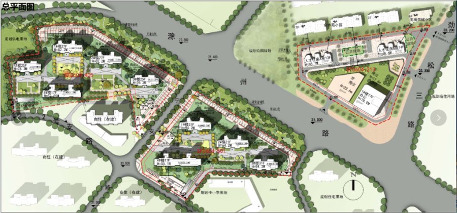 公示|市北浮山新区仨地块规划公示,建设2栋人才房、9栋住宅楼