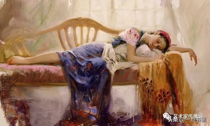 油画!皮诺德埃尼的油画人物,色彩斑斓,动静结合,光彩照人