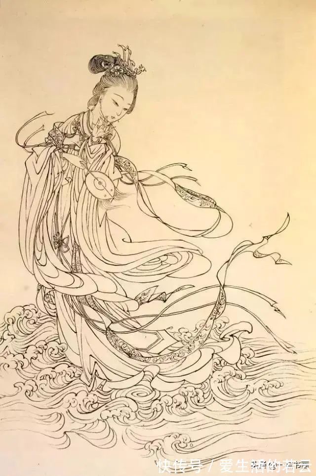 基本功@他的白描被评为“当代第一”,画仕女独辟蹊径