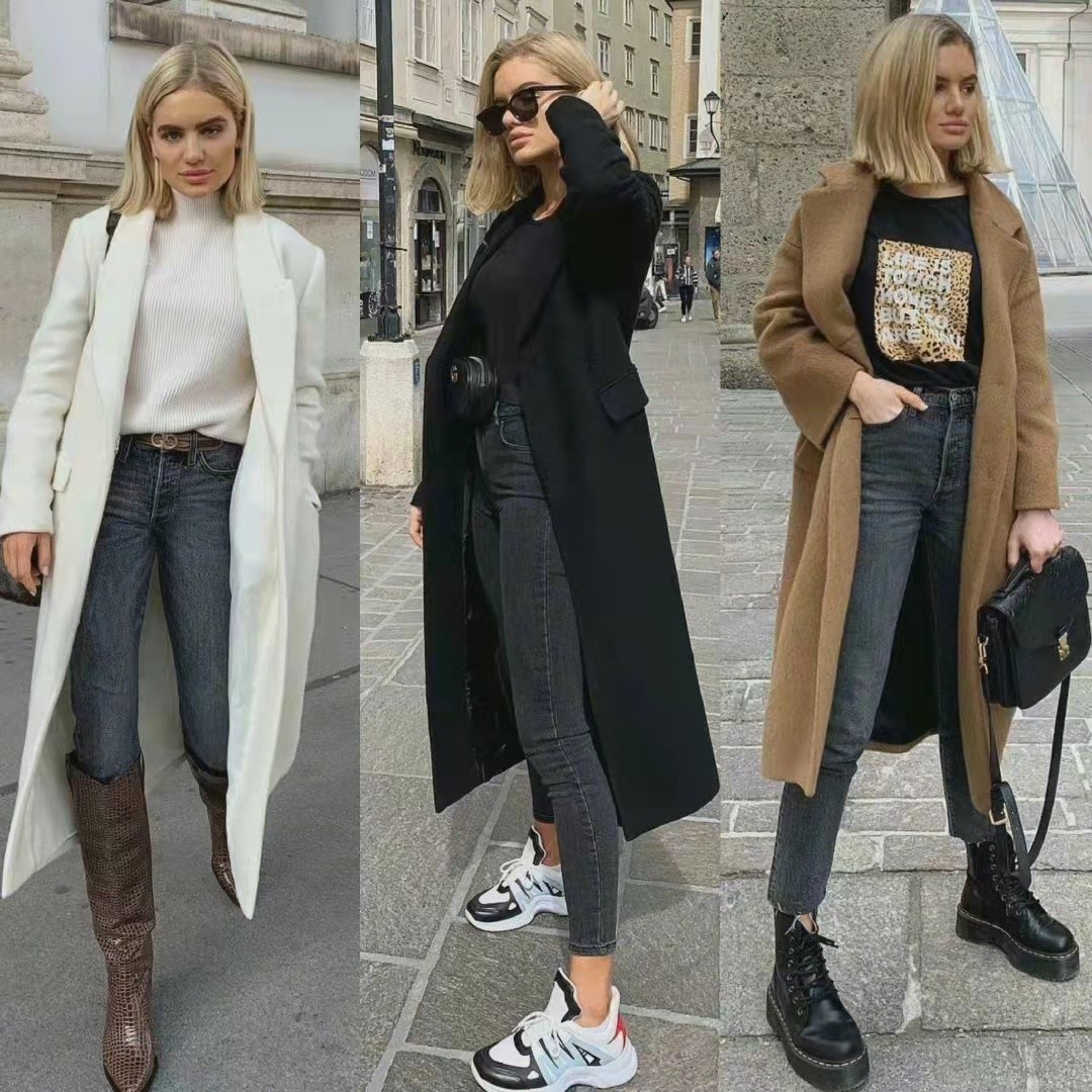 小姐姐|过了40岁,用“大衣+高腰裤子”,把气质和高挑做到极致