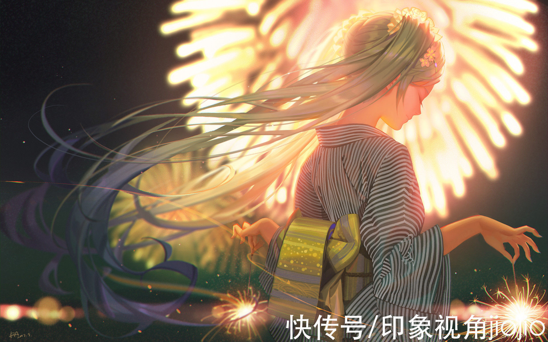 插画作品!油画质感与天真萝莉相结合的插画,非常的明亮生动