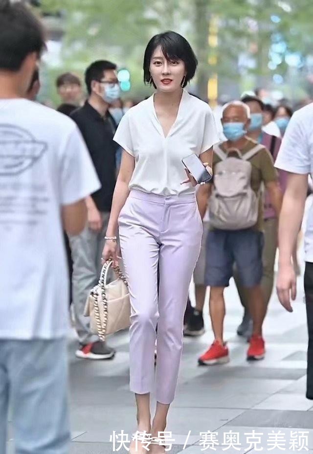  穿着|气质型短发美女，这种穿着更显迷人魅力