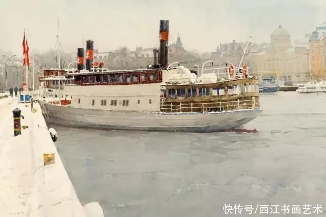 克拉科夫$这位瑞典水彩画家把海边的石头质感画得好极了