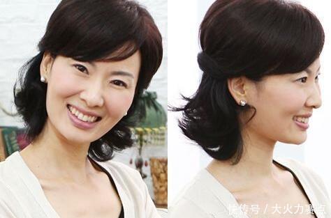 斜刘海|适合中年女性的烫染减龄发型,简单又优雅,真的很美!