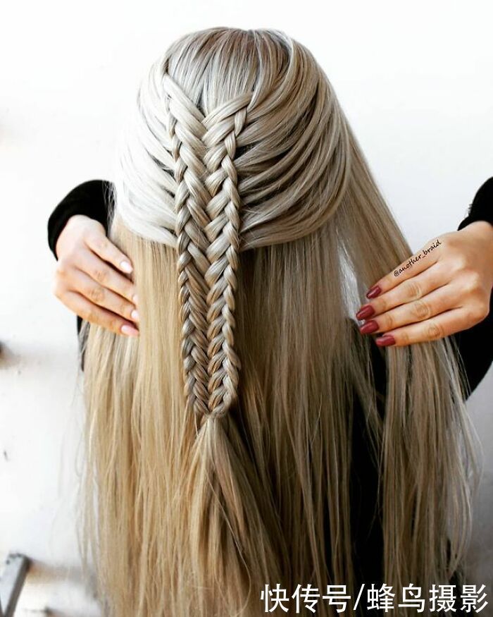 网红达人|65张编发照片,这哪是编头发分明是画画,图3这发型一次要半天