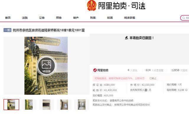 房源|调控大招显威力！杭州一法拍房“7折”成交少卖129万元