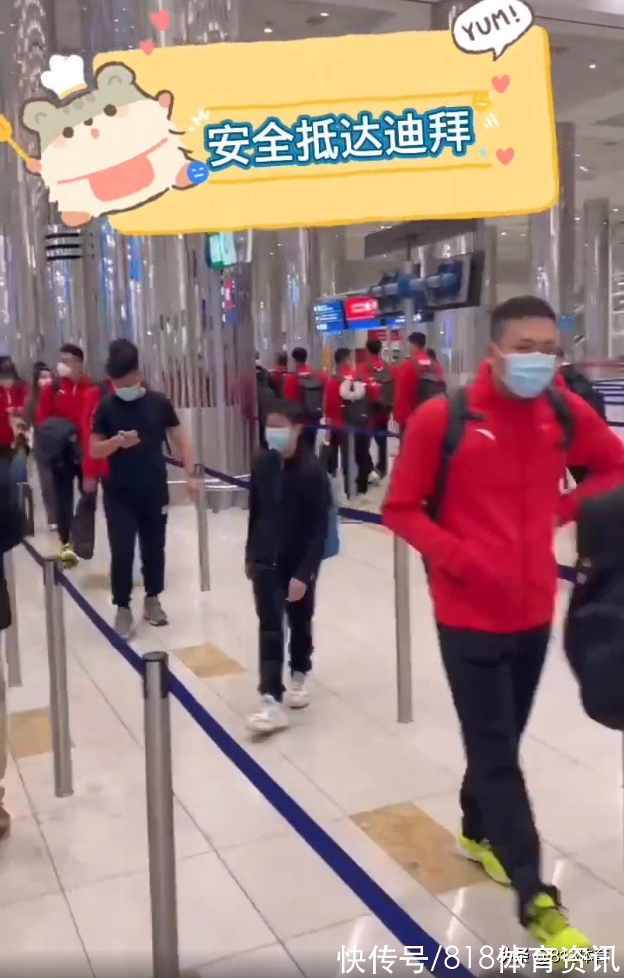 短池|小鳥依人!全紅嬋隨游泳隊抵達阿聯(lián)酋,排隊入境像小可愛闖入巨人國