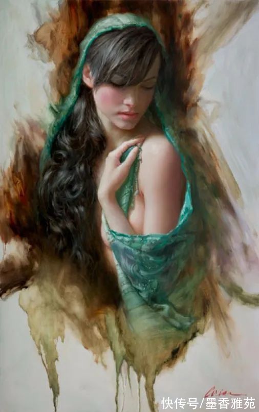 美国&美国性感美女油画,逼真动人