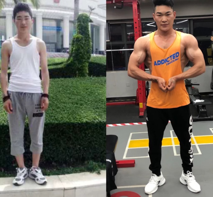 小毛睿|健身前骨瘦如柴，健身后蜕变成强壮的肌肉男，真励志！