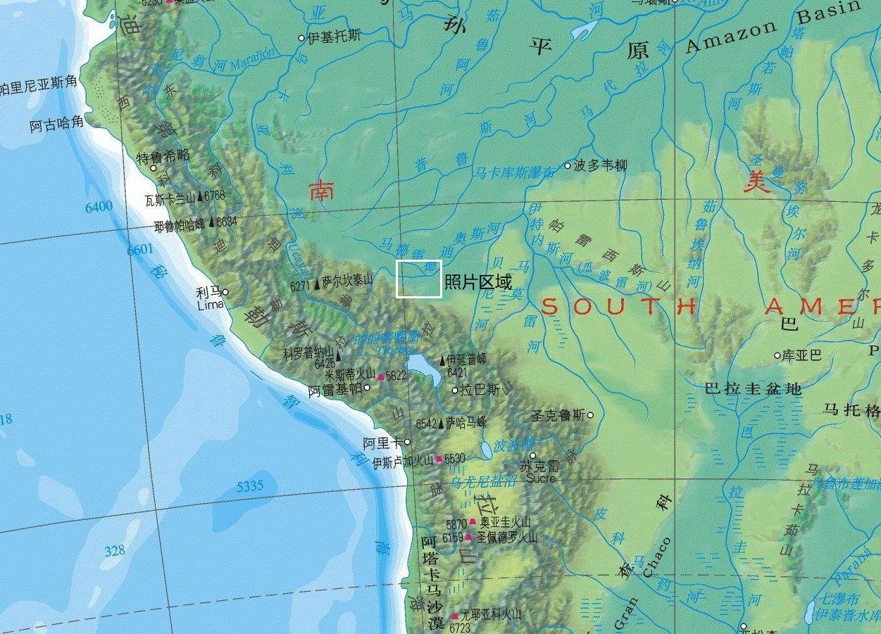 一张宇航员从国际空间站拍摄的照片,揭秘秘鲁东部的金矿勘探坑