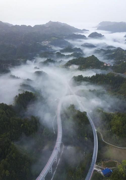 一场春雨，将张家界武陵源泼成了一幅幅山水画