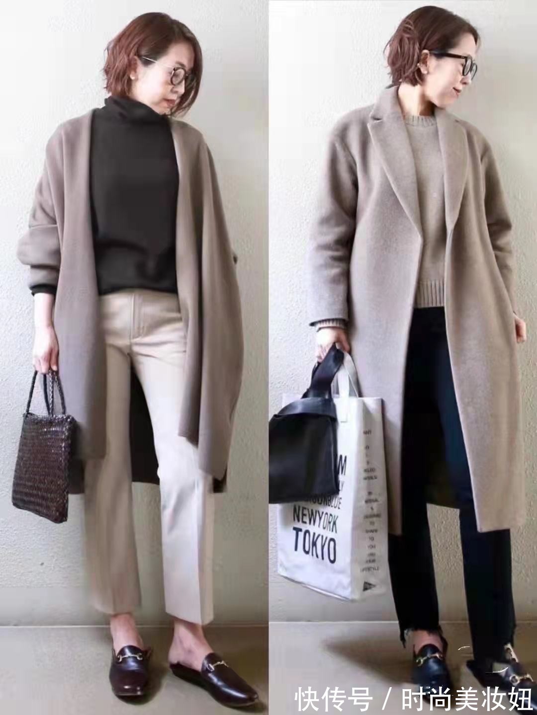 基础款|这位小个子“奶奶”太会穿,大衣穿搭洋气减龄,甩年轻人几条街