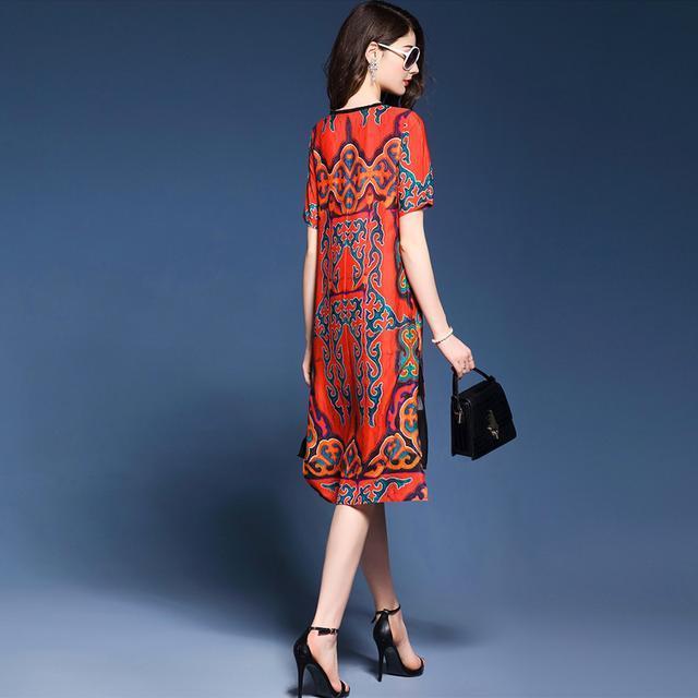 雪纺连衣裙 复古文艺范民族风美裙,关键的时候还能为你抵挡紫外线