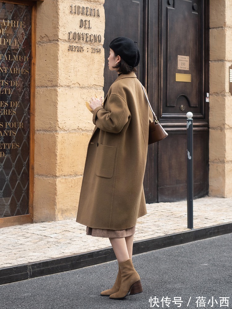 短靴|158-165cm的女生穿大衣别乱搭,学博主这样穿,保暖时髦还好看!