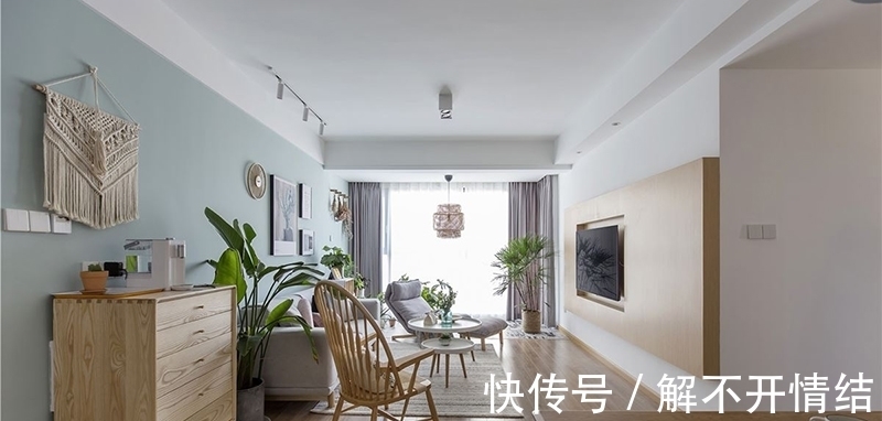 舒适|125㎡薄荷绿装修,三室两厅,清爽美丽