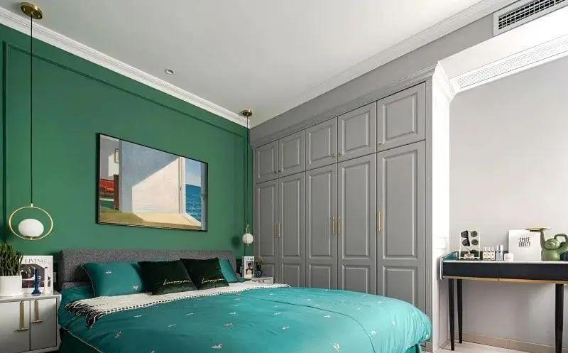 墨绿色|100平混搭新房案例,简约高级灰设计,腔调满满!