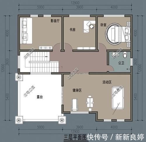 露台|农村宽12米,进深13米,后面还有一个厨房的自建房,你觉得该如何设计?