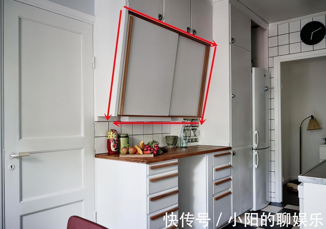 餐厅|餐厅侧墙装梯形吊柜,倾斜30°设计巧妙,科学、实用、不担心碰头