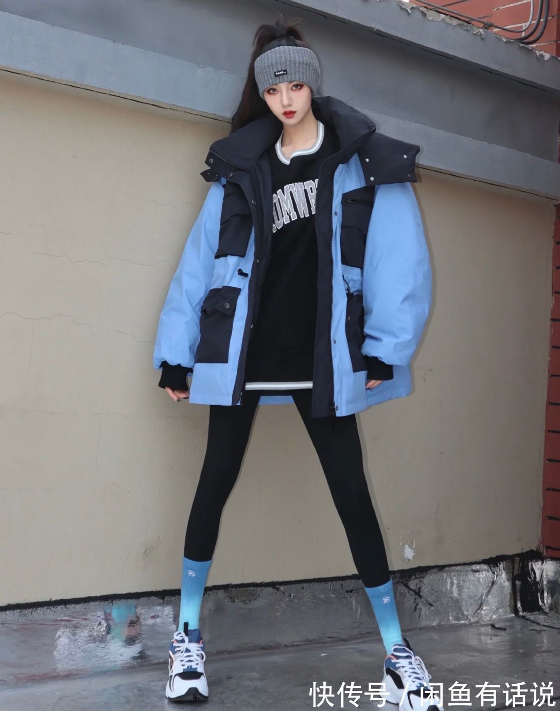 保暖|女人过冬还是绕不开“打底裤”,现在流行搭配中袜穿,保暖又时髦