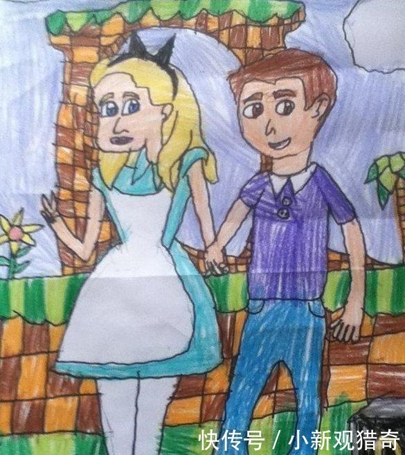 安娜#九岁男童笔下的迪士尼公主,艾莎和安娜被丑化,爱丽丝公主最相似