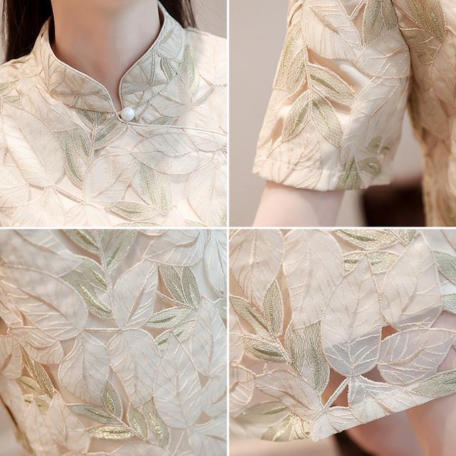 刺绣|仙气十足的改良旗袍裙,才是塑造淡雅女神的必备单品