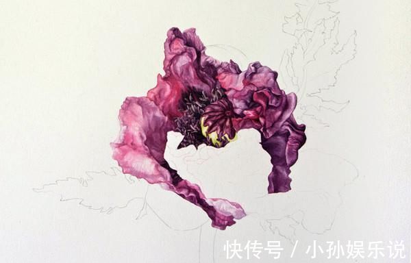 花卉#一位全职妈妈喜欢疯狂画画,教你画水彩花卉