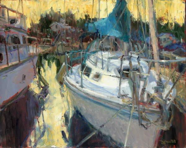 塔尔萨大学&窗外的景色 浓郁的色彩,戴安娜·恩斯沃思的风景油画