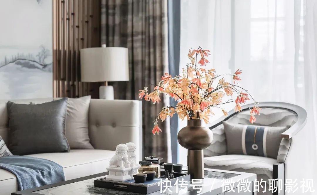 烟灰蓝|125㎡现代中式风新房,全屋烟灰蓝配色,清爽明亮!