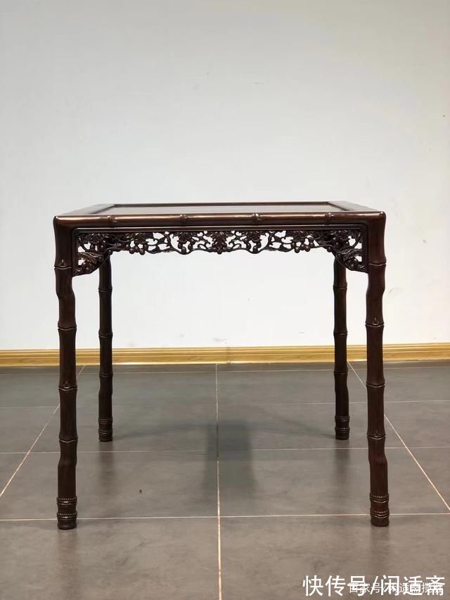 清秀|清秀文雅，竹节款方桌套装，大红酸枝红木家具